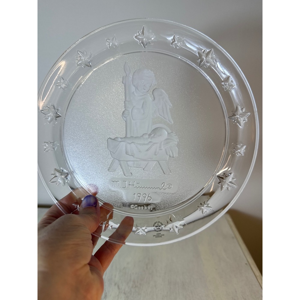 MJ Hummel Goebel‎ 1996 Nativity Angel Avon Plate Christmas 24% Lead Crystal